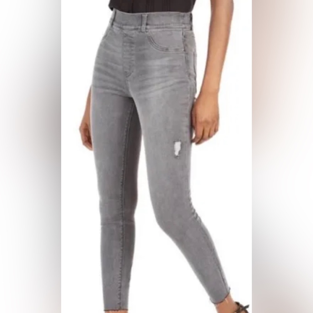 Spanx Distressed Jeani-ish Raw Hem Denim Leggings